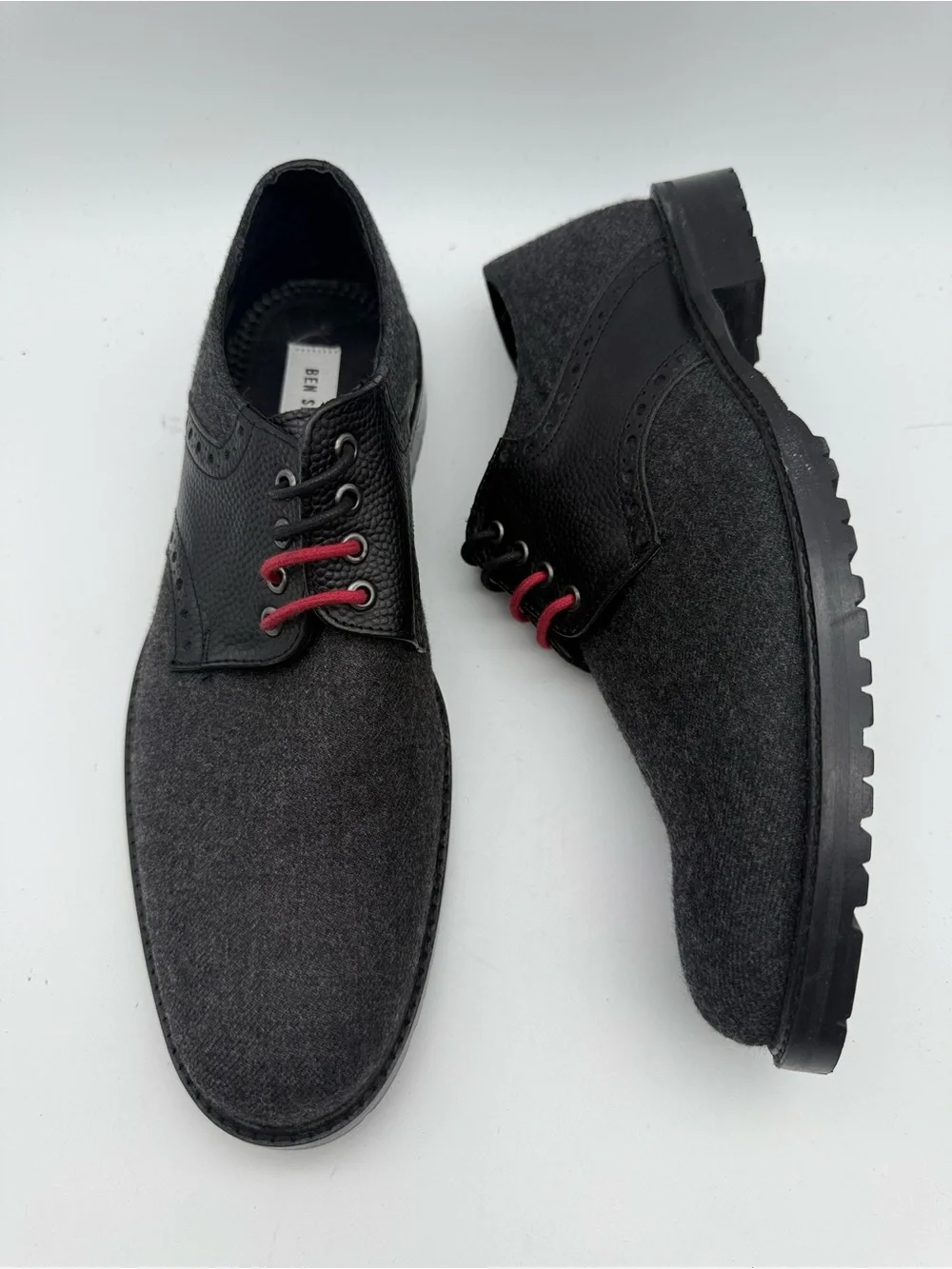 BRAND NEW Ben Sherman Pablo Wool Grey/Black Oxford Shoes Men’s Size 9